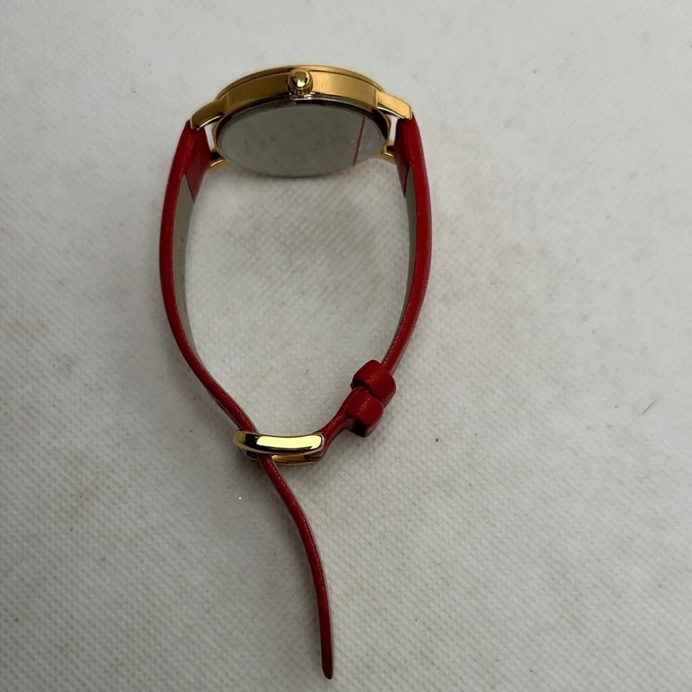 Kate Spade Red Chalkboard Metro Watch Rose Gold Red Leather 34mm